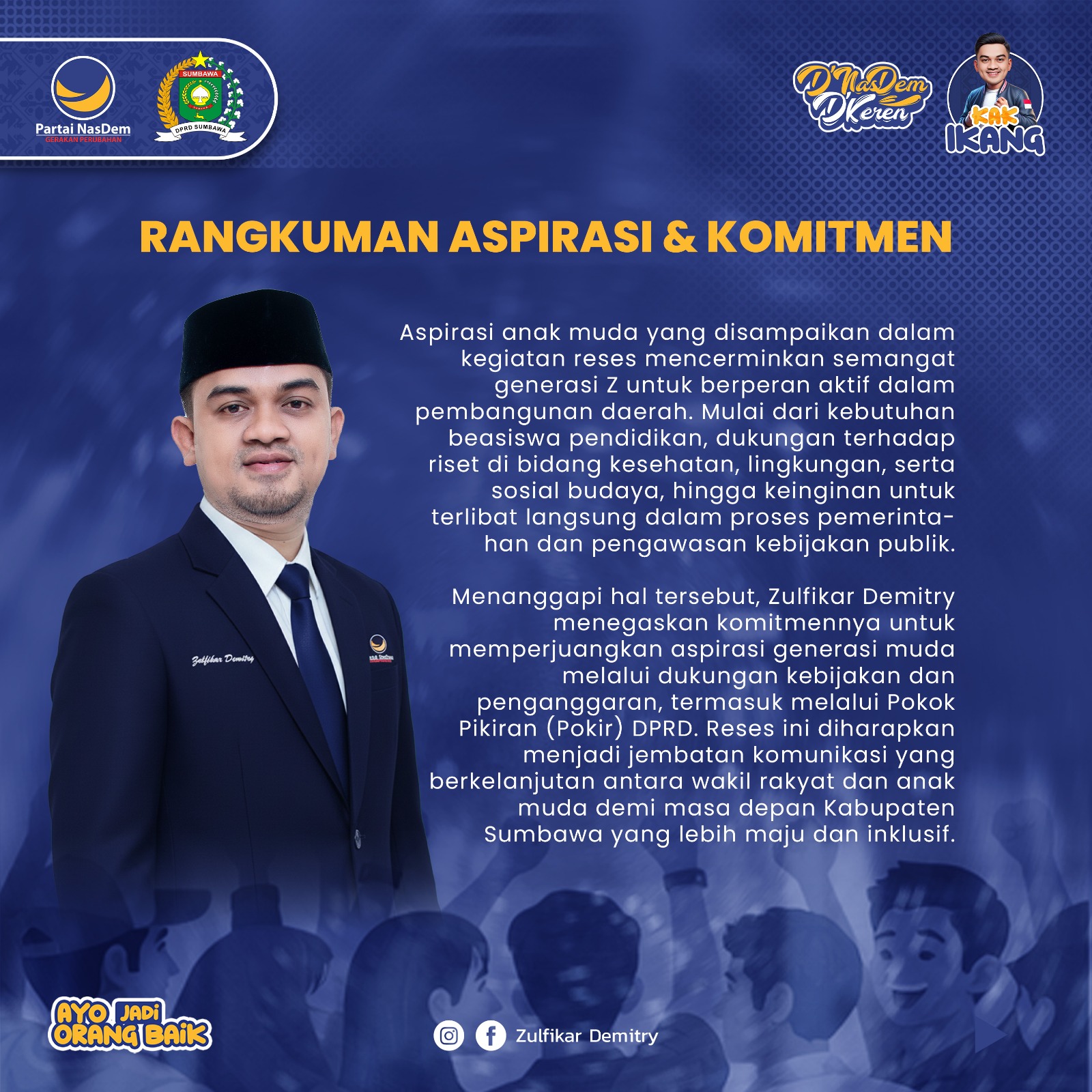 Bertemu Gen Z, Zulfikar Demitry Komit Perjuangkan Beasiswa dan Peran Nyata dalam Pembangunan