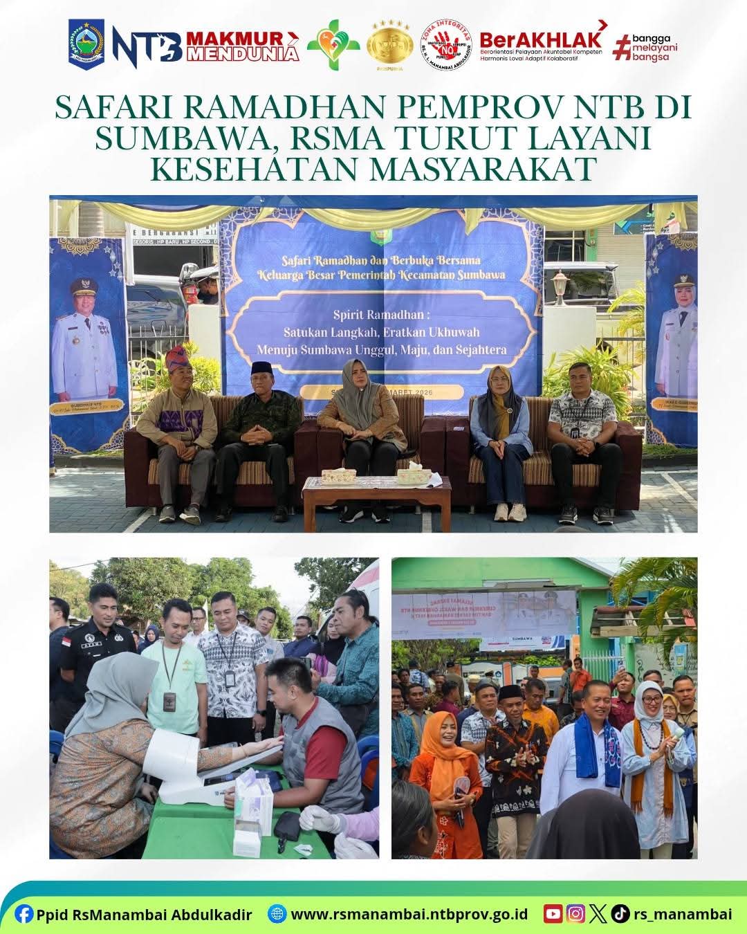 RSMA Buka Layanan Kesehatan Gratis dalam Safari Ramadhan Pemprov NTB di Sumbawa